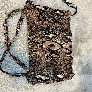 Snake print rap around crop top